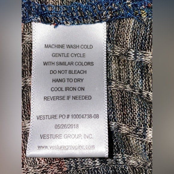 Chenault Striped Southwestern Top Tribal Aztec‎ Pullover Tie Front Women XL - Picture 7 of 8